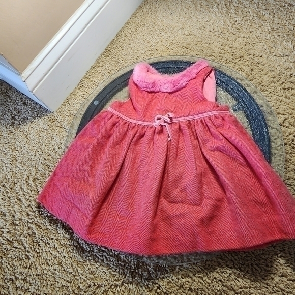 Baby Gap Infant Wool Blend Lined Dress Size 3-6 mos Red faux fur Christmas Santa - Picture 2 of 6